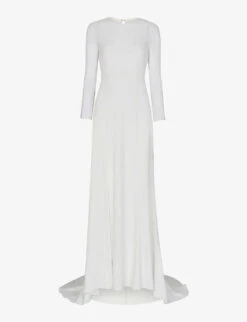 Whistles Cecilia Mesh-sleeve Woven Wedding Dress
