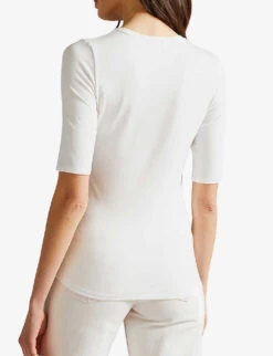 Ted Baker Bettsie Fitted Stretch-jersey T-shirt -Ted Baker Store R03920168 WHITE ALT03