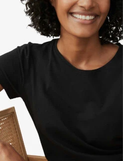 Everyday Regular-fit Stretch Organic-cotton T-shirt -Ted Baker Store R03924149 BLACK ALT03