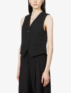Gelso V-neck Woven Waistcoat 9 Gelso V-neck Woven Waistcoat -Ted Baker Store R03926897 BLACK ALT02