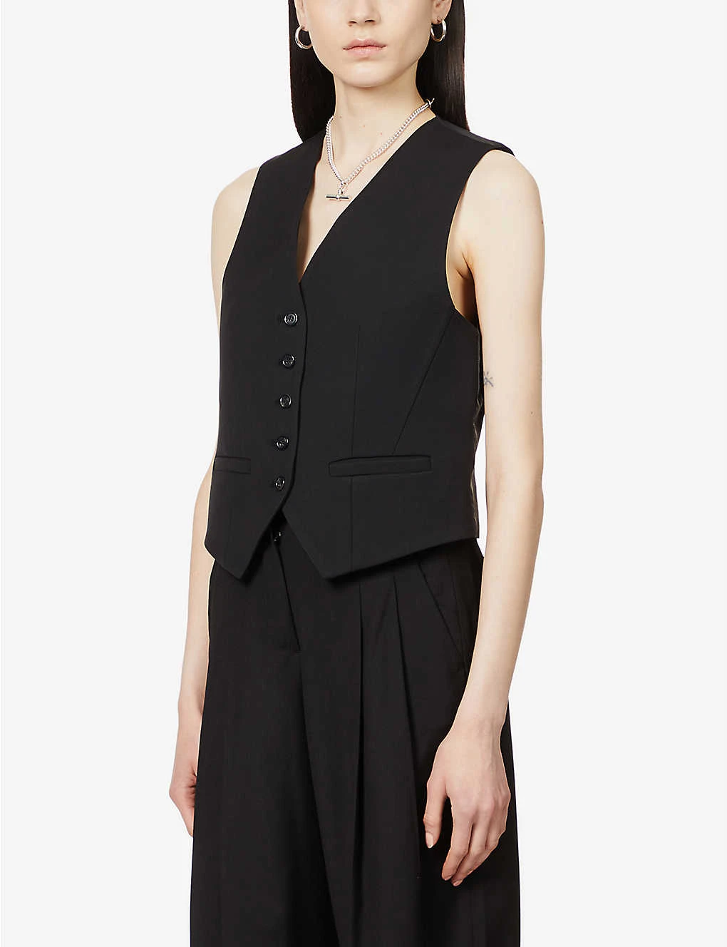 Gelso V-neck Woven Waistcoat 5 Gelso V-neck Woven Waistcoat - Image 3