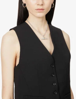 Gelso V-neck Woven Waistcoat 11 Gelso V-neck Woven Waistcoat -Ted Baker Store R03926897 BLACK ALT04