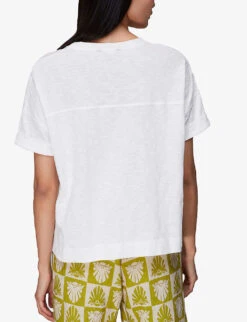 Whistles Olsen Scoop-neck Cotton-jersey T-shirt -Ted Baker Store R03932926 WHITE ALT03