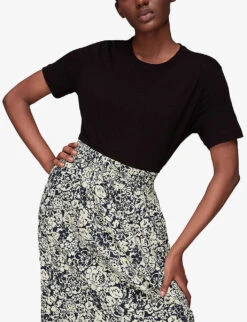 Whistles Floral-print Woven Midi Skirt -Ted Baker Store R03933333 BLUE ALT03