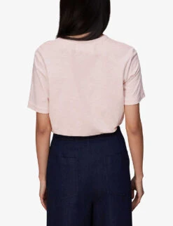 Whistles Emily Ultimate Crewneck Cotton-jersey T Shirt -Ted Baker Store R03933342 PALEPINK ALT03