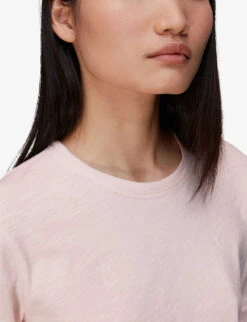 Whistles Emily Ultimate Crewneck Cotton-jersey T Shirt -Ted Baker Store R03933342 PALEPINK ALT04