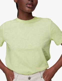 Whistles Emily Relaxed-fit Cotton T-shirt -Ted Baker Store R03937286 LIME ALT02