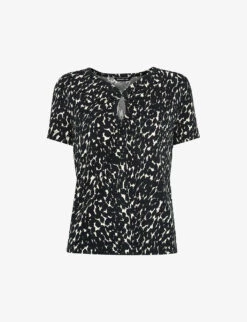 Whistles Sahara Leopard-print Woven T-shirt
