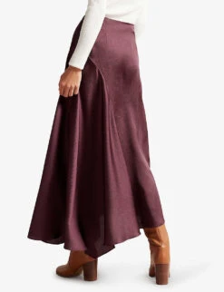Ted Baker Terra Asymmetric-hem Stretch-woven Maxi Skirt -Ted Baker Store R03939835 DPPURPLE ALT03
