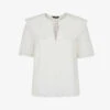 Whistles Oversized-collar Embroidered Cotton Top 1 Whistles Oversized-collar Embroidered Cotton Top -Ted Baker Store R03941528 WHITE M