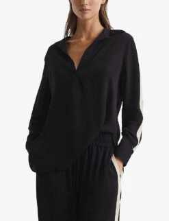 Reiss Millie Side-stripe Woven Shirt -Ted Baker Store R03942146 BLACK ALT02