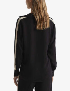 Reiss Millie Side-stripe Woven Shirt -Ted Baker Store R03942146 BLACK ALT03