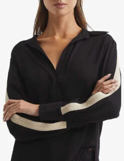 Reiss Millie Side-stripe Woven Shirt -Ted Baker Store R03942146 BLACK ALT04