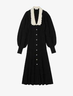 Sandro Dorothy Puff-sleeve Knitted Woven Mini Dress