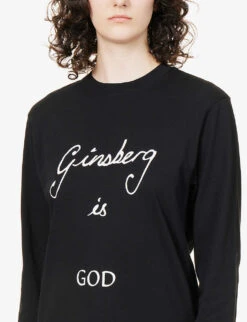 Ginsberg Is God Brand-print Organic-cotton T-shirt -Ted Baker Store R03949394 BLACK ALT04