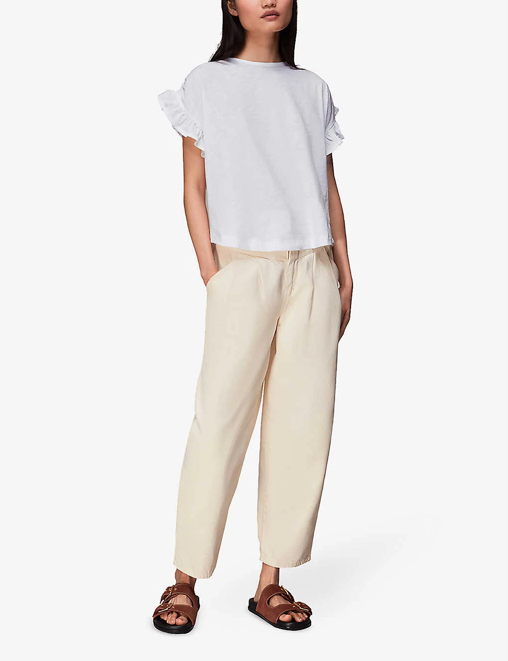 Whistles Frilled-sleeve Drawstring-shoulder Cotton Top 4 Whistles Frilled-sleeve Drawstring-shoulder Cotton Top - Image 2