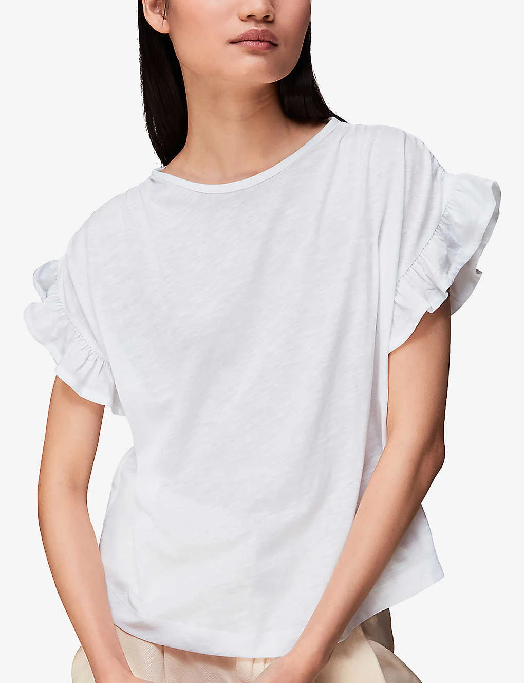 Whistles Frilled-sleeve Drawstring-shoulder Cotton Top 5 Whistles Frilled-sleeve Drawstring-shoulder Cotton Top - Image 3