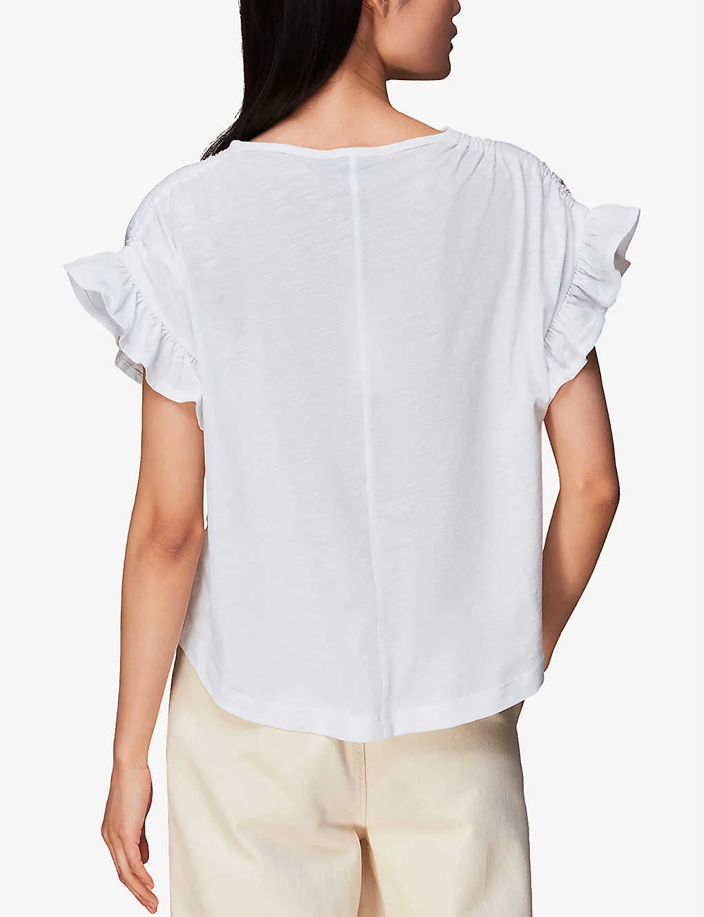 Whistles Frilled-sleeve Drawstring-shoulder Cotton Top 6 Whistles Frilled-sleeve Drawstring-shoulder Cotton Top - Image 4