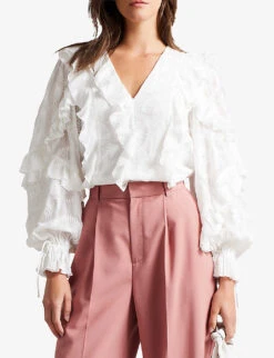 Ted Baker Janeio Ruffled Woven Blouse -Ted Baker Store R03952648 WHITE ALT02
