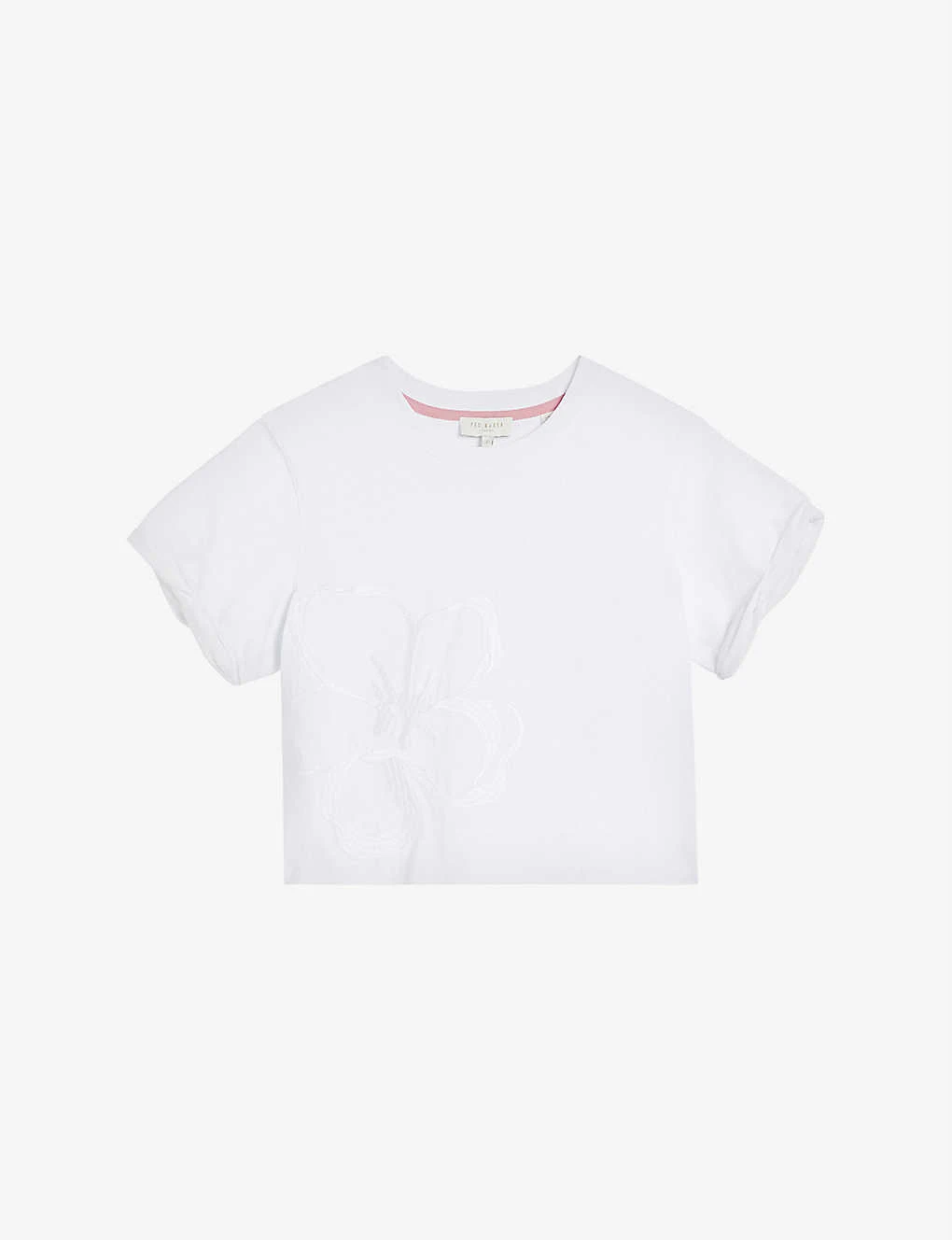 Ted Baker Carmyn Floral-embossed Cotton T-shirt 3 Ted Baker Carmyn Floral-embossed Cotton T-shirt