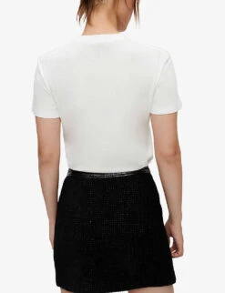 Maje Rocky Embellished Cotton T-shirt -Ted Baker Store R03958793 BLANC ALT03