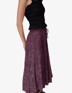 Whistles Twist Polka-dot Woven Midi Skirt -Ted Baker Store R03959800 MULTICOLOURED ALT02