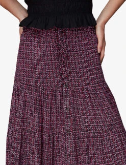 Whistles Twist Polka-dot Woven Midi Skirt -Ted Baker Store R03959800 MULTICOLOURED ALT04