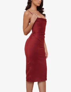 Anja Corset Satin Midi Dress -Ted Baker Store R03960138 WINE ALT02
