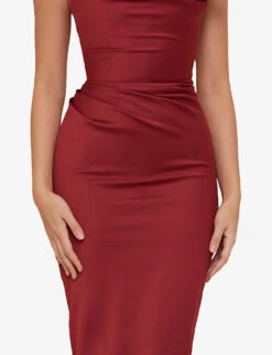 Anja Corset Satin Midi Dress -Ted Baker Store R03960138 WINE ALT04