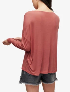 AllSaints Rita Relaxed-fit Jersey Top -Ted Baker Store R03961044 TAINTEDPINK ALT03