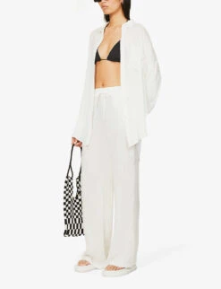 Cruz Semi-sheer Rayon Shirt -Ted Baker Store R03968284 VANILLA ALT01