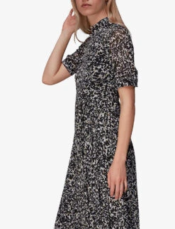 Whistles Smudge Cheetah-print Woven Mesh Midi Dress -Ted Baker Store R03969839 MULTICOLOURED ALT02