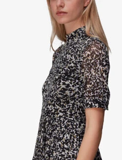 Whistles Smudge Cheetah-print Woven Mesh Midi Dress -Ted Baker Store R03969839 MULTICOLOURED ALT04
