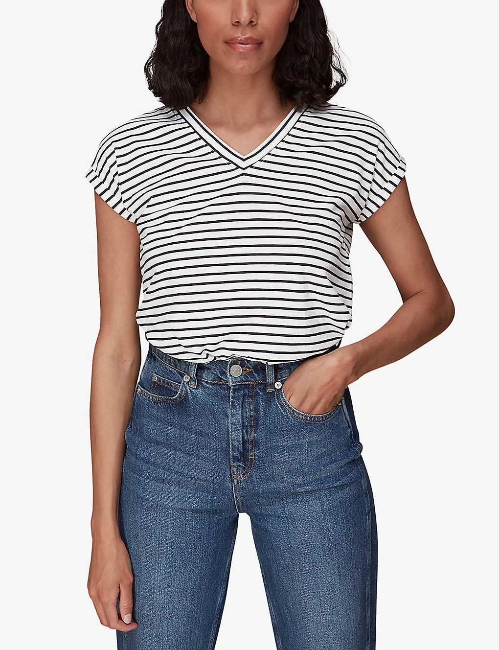 Whistles Willa Striped Cotton-jersey T-shirt 5 Whistles Willa Striped Cotton-jersey T-shirt - Image 3