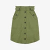 Ted Baker Siyanne Paperbag-waist Stretch-cotton Skirt -Ted Baker Store R03971496 KHAKI M