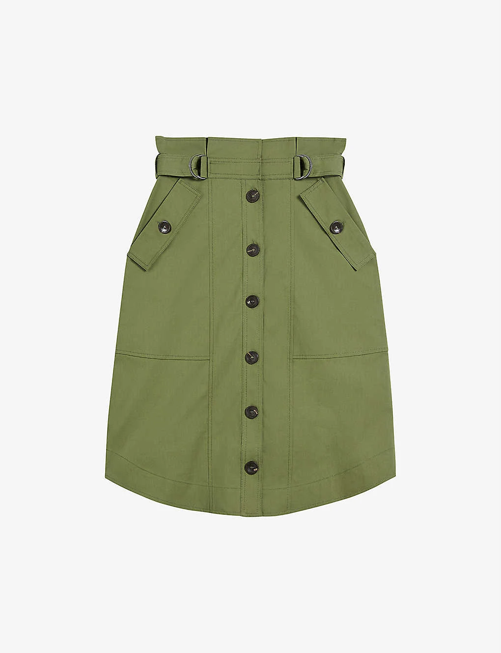 Ted Baker Siyanne Paperbag-waist Stretch-cotton Skirt 3 Ted Baker Siyanne Paperbag-waist Stretch-cotton Skirt