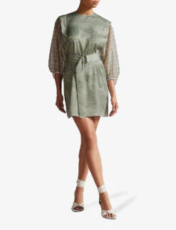 Ted Baker Tahnya Graphic-print Shell Mini Dress -Ted Baker Store R03971509 MIDGREEN ALT01