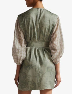 Ted Baker Tahnya Graphic-print Shell Mini Dress -Ted Baker Store R03971509 MIDGREEN ALT03
