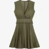 THE KOOPLES Frill-trim Crepe Mini Dress -Ted Baker Store R03971585 GRN43 M