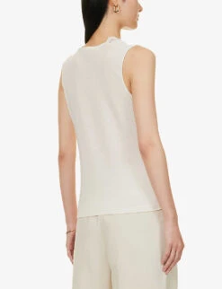 ME AND EM Lace-trim V-neck Cotton-blend Top -Ted Baker Store R03971748 CREAM ALT03
