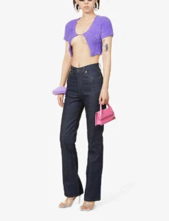 Jacquemus La Maille Neve Cropped Stretch-woven Top -Ted Baker Store R03972585 PURPLE ALT01