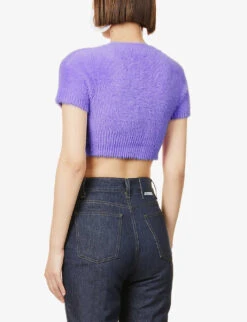 Jacquemus La Maille Neve Cropped Stretch-woven Top -Ted Baker Store R03972585 PURPLE ALT03