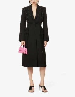 Jacquemus Le Manteau Lacciu Criss-cross Wool Jacket -Ted Baker Store R03972663 BLACK ALT01