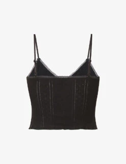 Pointelle Sleeveless Organic-cotton Top -Ted Baker Store R03973095 BLACK ALT01