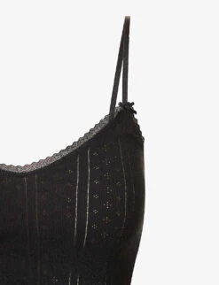 Pointelle Sleeveless Organic-cotton Top -Ted Baker Store R03973095 BLACK ALT02