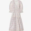 By Malina Amara Shell-print Cotton Midi Dress -Ted Baker Store R03973272 CAPRICORALSBLUSH M