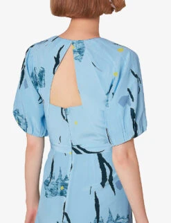 Whistles Abstract-print V-neck Silk Midi Dress 11 Whistles Abstract-print V-neck Silk Midi Dress -Ted Baker Store R03974339 MULTICOLOURED ALT03