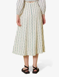 Whistles Mari Embroidered Cotton Circle Maxi Skirt -Ted Baker Store R03975834 MULTICOLOURED ALT03