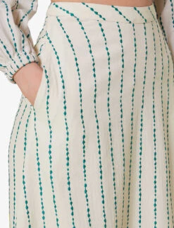 Whistles Mari Embroidered Cotton Circle Maxi Skirt -Ted Baker Store R03975834 MULTICOLOURED ALT04