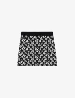 THE KOOPLES Monogram Jacquard Knitted Mini Skirt